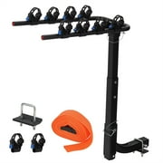 2 Bike/4 Bike Rack Hitch Mount Foldable Bike Rack for Car Hitch,Steel Car Bike Rack for SUV,Bicycle Car Racks with Hitch Tightener,Straps,Bike Carrier Rack Hitch,Easy to Assemble \u0026 Use
